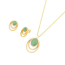 CONJUNTO FOLHEADO A OURO