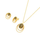 CONJUNTO FOLHEADO A OURO