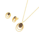 CONJUNTO FOLHEADO A OURO