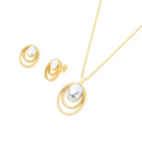 CONJUNTO FOLHEADO A OURO