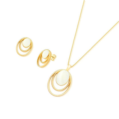 Conjunto Brilhato Pedras Naturais Brasileiras — Folheado a Ouro