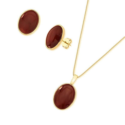 Conjunto Brilhato Pedras Naturais Brasileiras — Folheado a Ouro