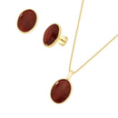 CONJUNTO FOLHEADO A OURO