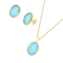 CONJUNTO FOLHEADO A OURO