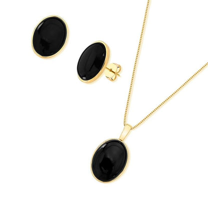 Conjunto Brilhato Pedras Naturais Brasileiras — Folheado a Ouro