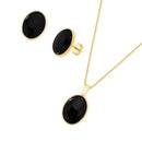 CONJUNTO FOLHEADO A OURO