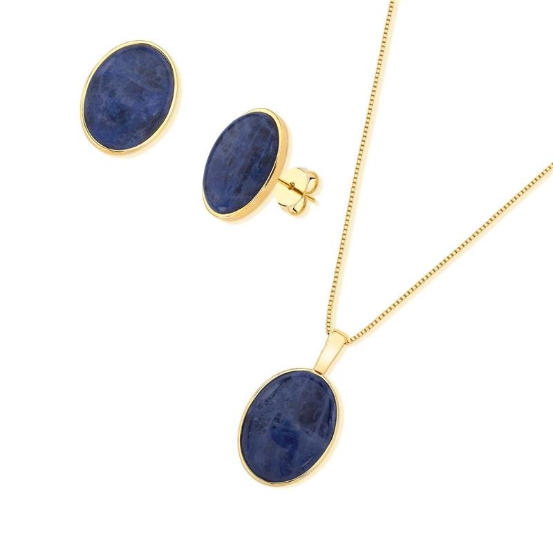 Conjunto Brilhato Pedras Naturais Brasileiras — Folheado a Ouro