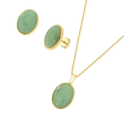 Conjunto Brilhato Pedras Naturais Brasileiras — Folheado a Ouro