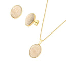 CONJUNTO FOLHEADO A OURO