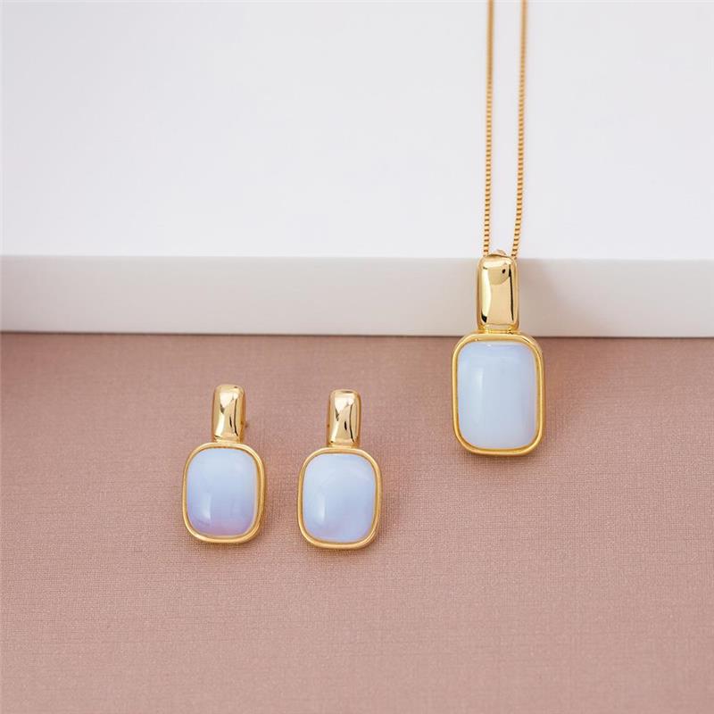 Conjunto Brilhato Pedras Naturais Brasileiras — Folheado a Ouro