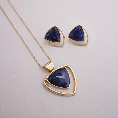 Conjunto Brilhato Pedras Naturais Brasileiras — Folheado a Ouro