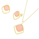 CONJUNTO FOLHEADO A OURO