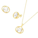 CONJUNTO FOLHEADO A OURO