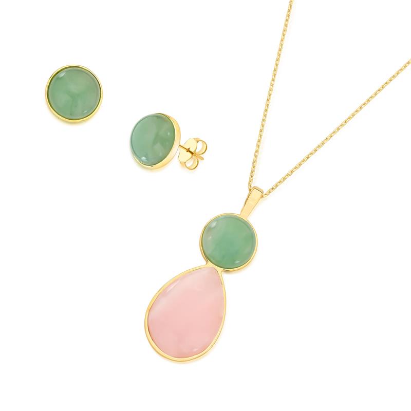 CONJUNTO FOLHEADO A OURO