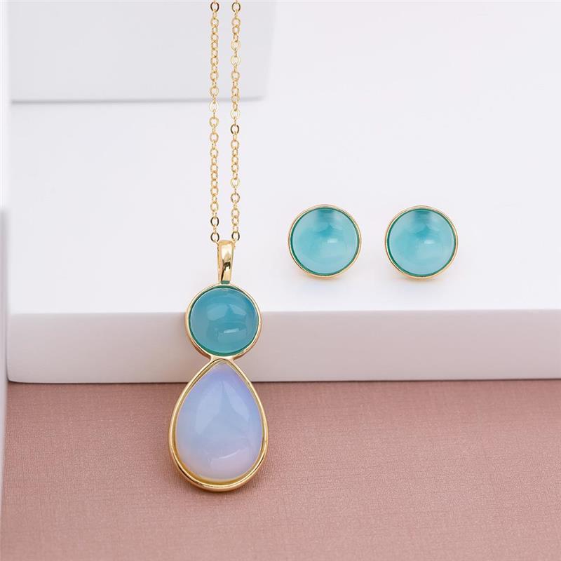 Conjunto Brilhato Pedras Naturais Brasileiras — Folheado a Ouro