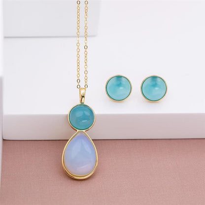 Conjunto Brilhato Pedras Naturais Brasileiras — Folheado a Ouro