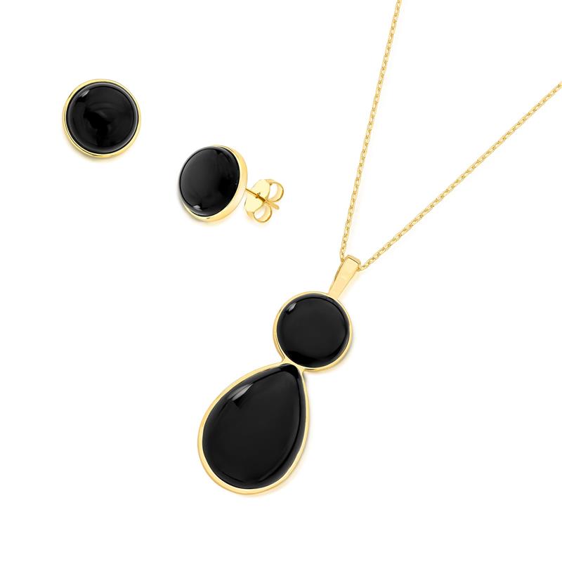 Conjunto Brilhato Pedras Naturais Brasileiras — Folheado a Ouro