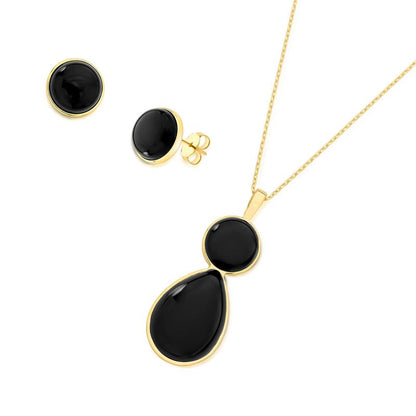 Conjunto Brilhato Pedras Naturais Brasileiras — Folheado a Ouro