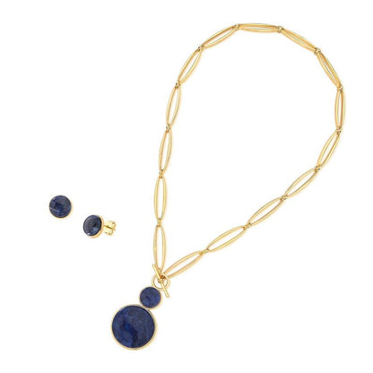 Conjunto Possebon Folheado a Ouro - Pedra Natural