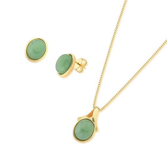 CONJUNTO FOLHEADO A OURO