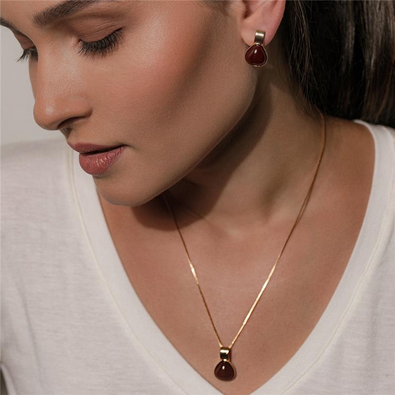 Conjunto Brilhato Pedras Naturais Brasileiras — Folheado a Ouro