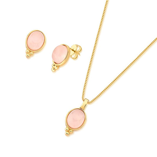 Conjunto Brilhato Pedras Naturais Brasileiras — Folheado a Ouro