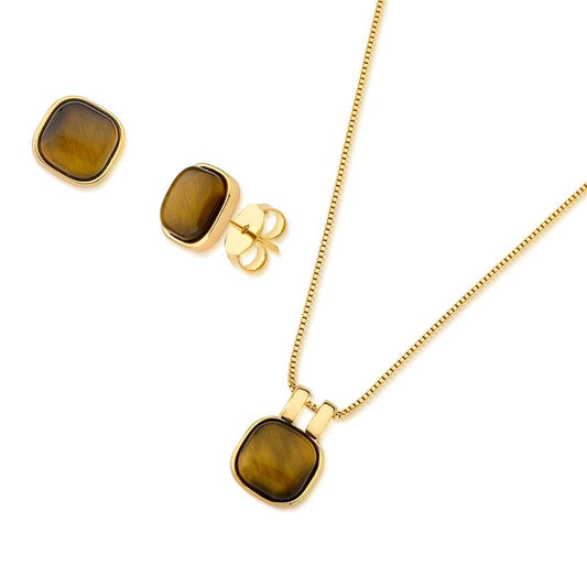 CONJUNTO FOLHEADO A OURO