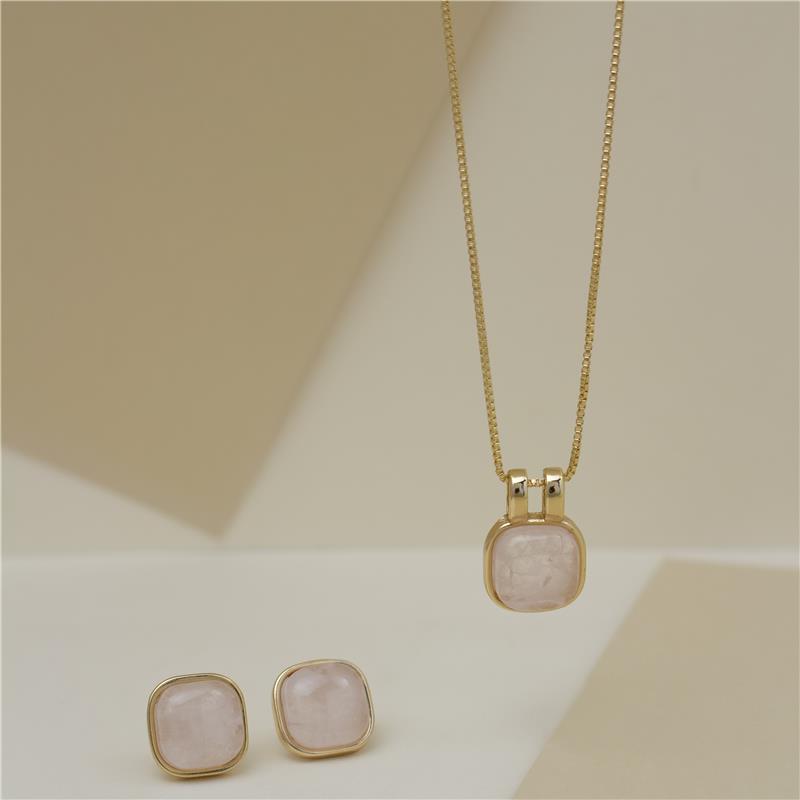 CONJUNTO FOLHEADO A OURO