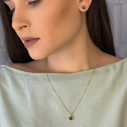 Conjunto Brilhato Pedras Naturais Brasileiras — Folheado a Ouro — OLHO DE TIGRE