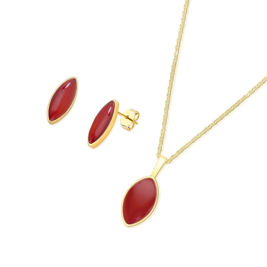Conjunto Brilhato Pedras Naturais Brasileiras — Folheado a Ouro