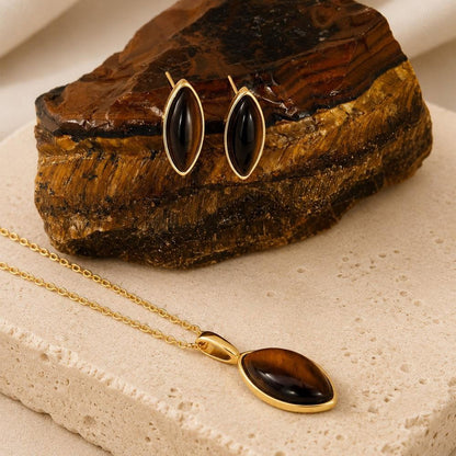 Conjunto Brilhato folheado a ouro com pedras naturais - foto 11
