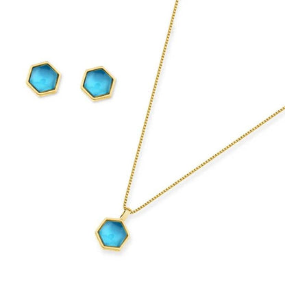 Conjunto Brilhato Pedras Naturais Brasileiras — Folheado a Ouro — OBSIDIANA