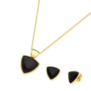 CONJUNTO FOLHEADO A OURO