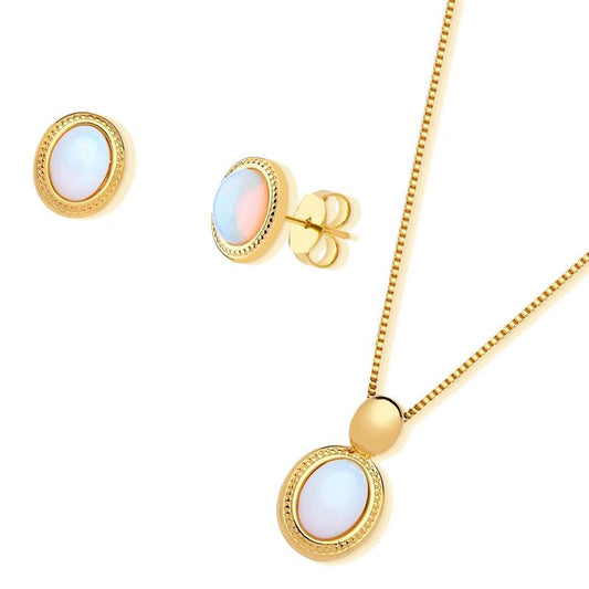 CONJUNTO FOLHEADO A OURO