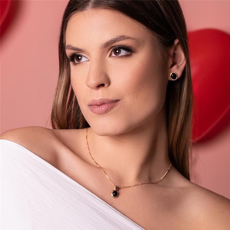 Conjunto Brilhato Pedras Naturais Brasileiras — Folheado a Ouro
