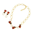 CONJUNTO FOLHEADO A OURO