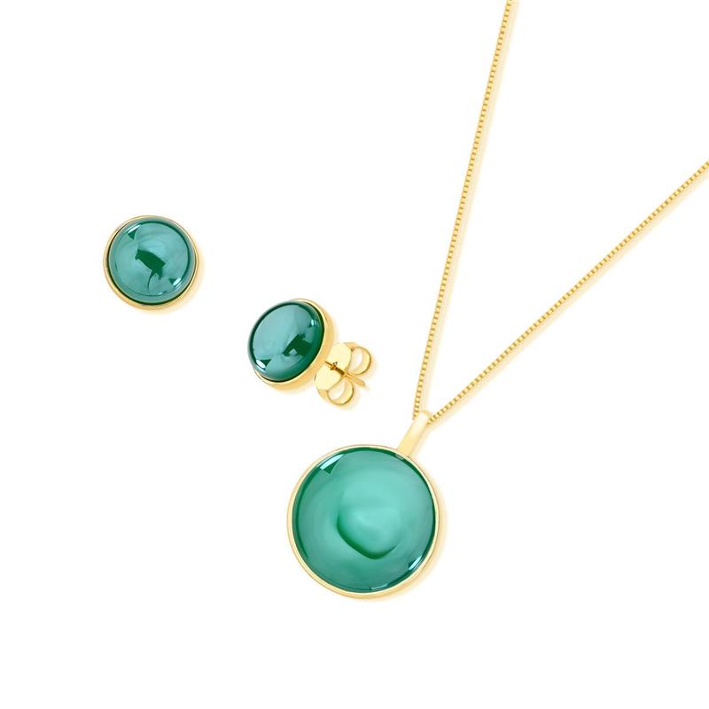 Conjunto Brilhato folheado a ouro com pedra natural perolada - foto 5