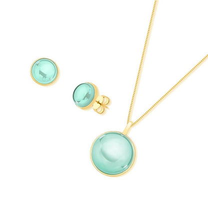 Conjunto Brilhato folheado a ouro com pedra natural perolada - foto 6