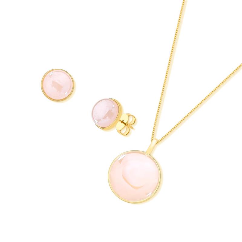 Conjunto Brilhato folheado a ouro com pedra natural perolada - foto 8