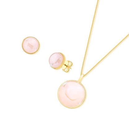 Conjunto Brilhato folheado a ouro com pedra natural perolada - foto 8