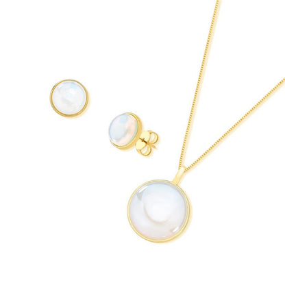 Conjunto Brilhato folheado a ouro com pedra natural perolada - foto 9