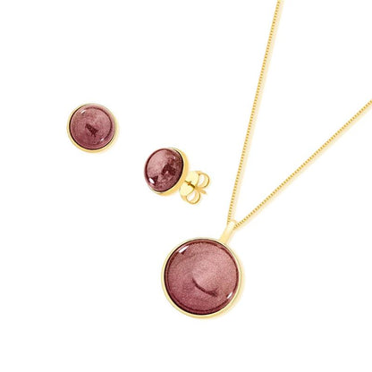 Conjunto Brilhato folheado a ouro com pedra natural perolada - foto 12