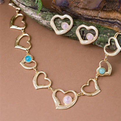 Conjunto Brilhato Pedras Naturais Brasileiras — Folheado a Ouro