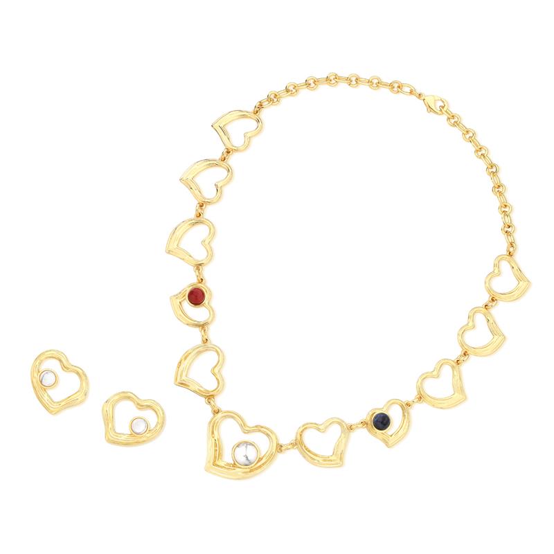 Conjunto Brilhato Pedras Naturais Brasileiras — Folheado a Ouro