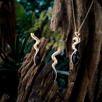 Conjunto Brilhato Pedras Naturais Brasileiras — Folheado a Ouro