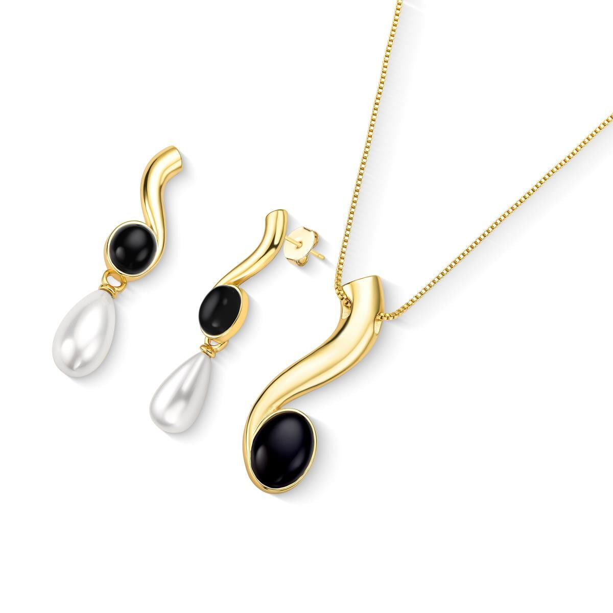 Conjunto Brilhato Pedras Naturais Brasileiras — Folheado a Ouro