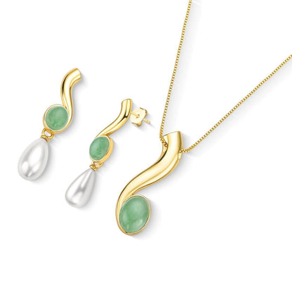 Conjunto Brilhato Pedras Naturais Brasileiras — Folheado a Ouro — AMETISTA