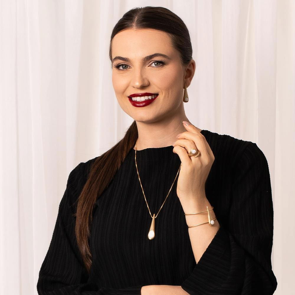 Conjunto Brilhato Pedras Naturais Brasileiras — Folheado a Ouro