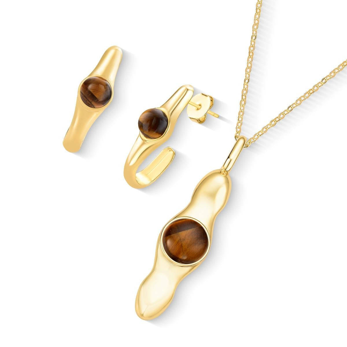 Conjunto Brilhato Intense Folheado a Ouro