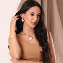 CONJUNTO FOLHEADO A OURO